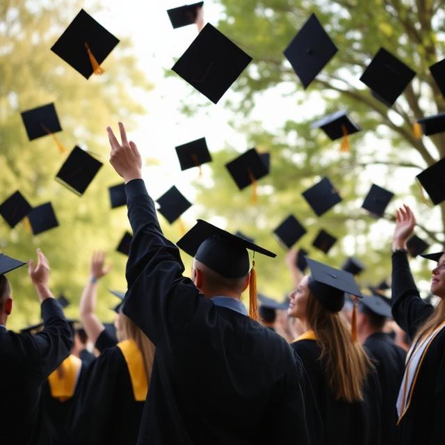 Graduation ceremony outdoors